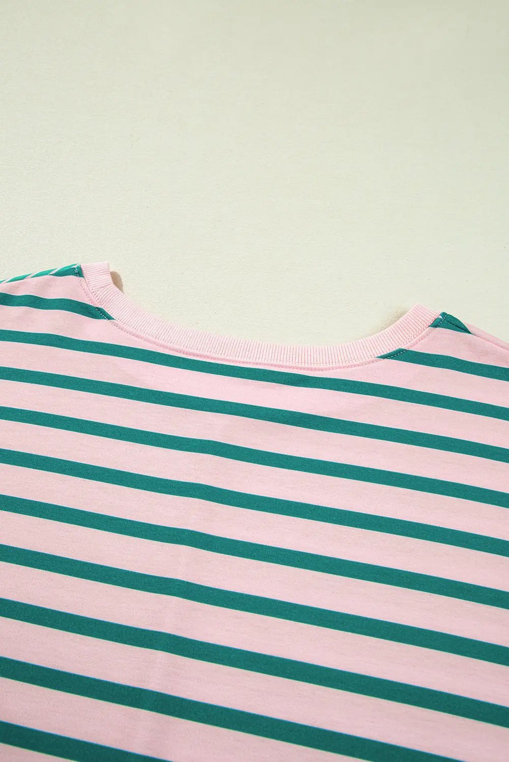 Green Stripe Color Block Exposed Seam Plus Size Sweatshirt Dear-Lover Dropshipping