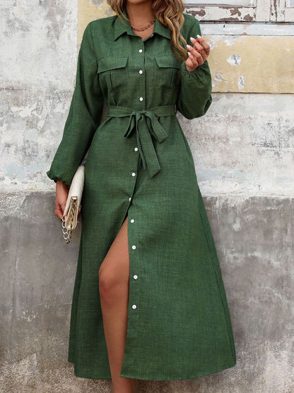 Chic midi shirt dress with pockets