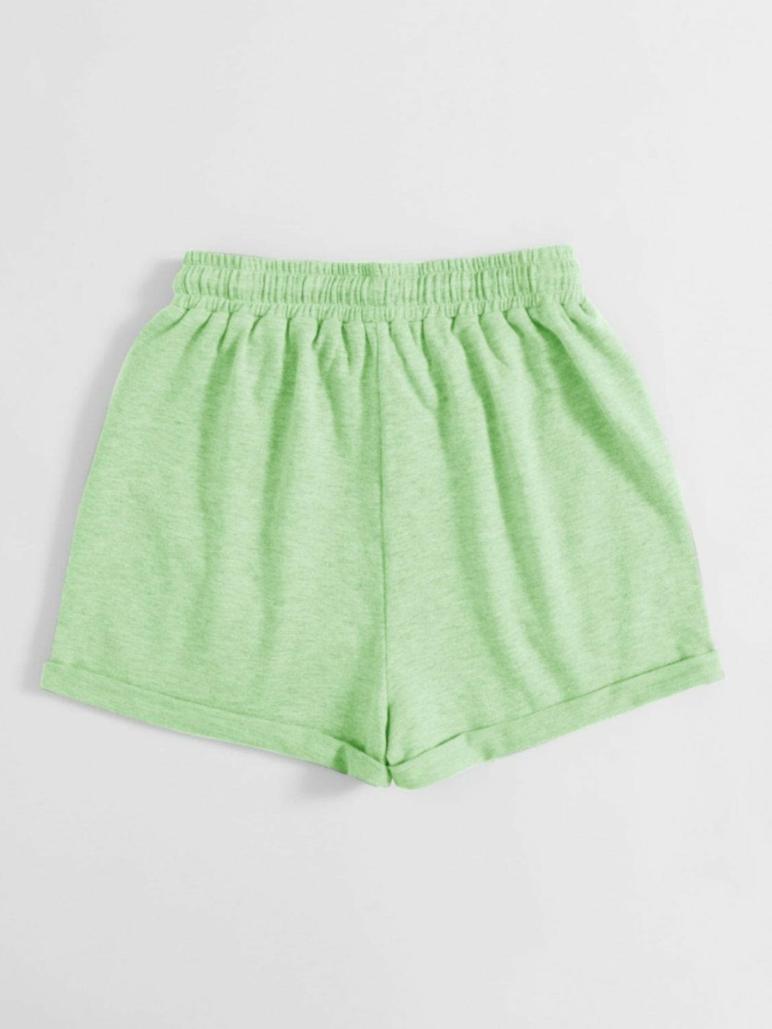 Drawstring Pocketed Elastic Waist Shorts.