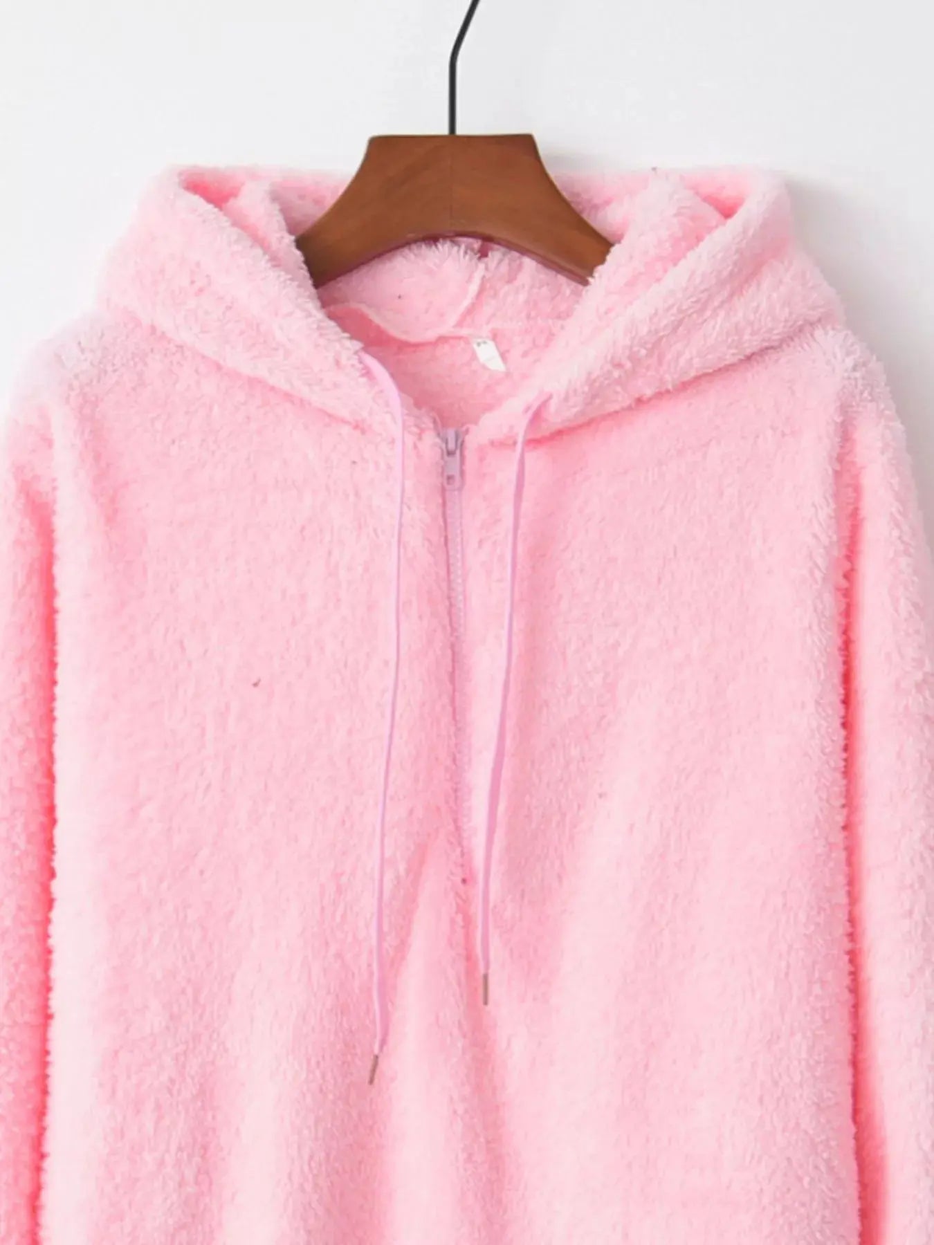 Plus Size Fleece Hoodie Half Zip With Drawstring Pockets Simply Love