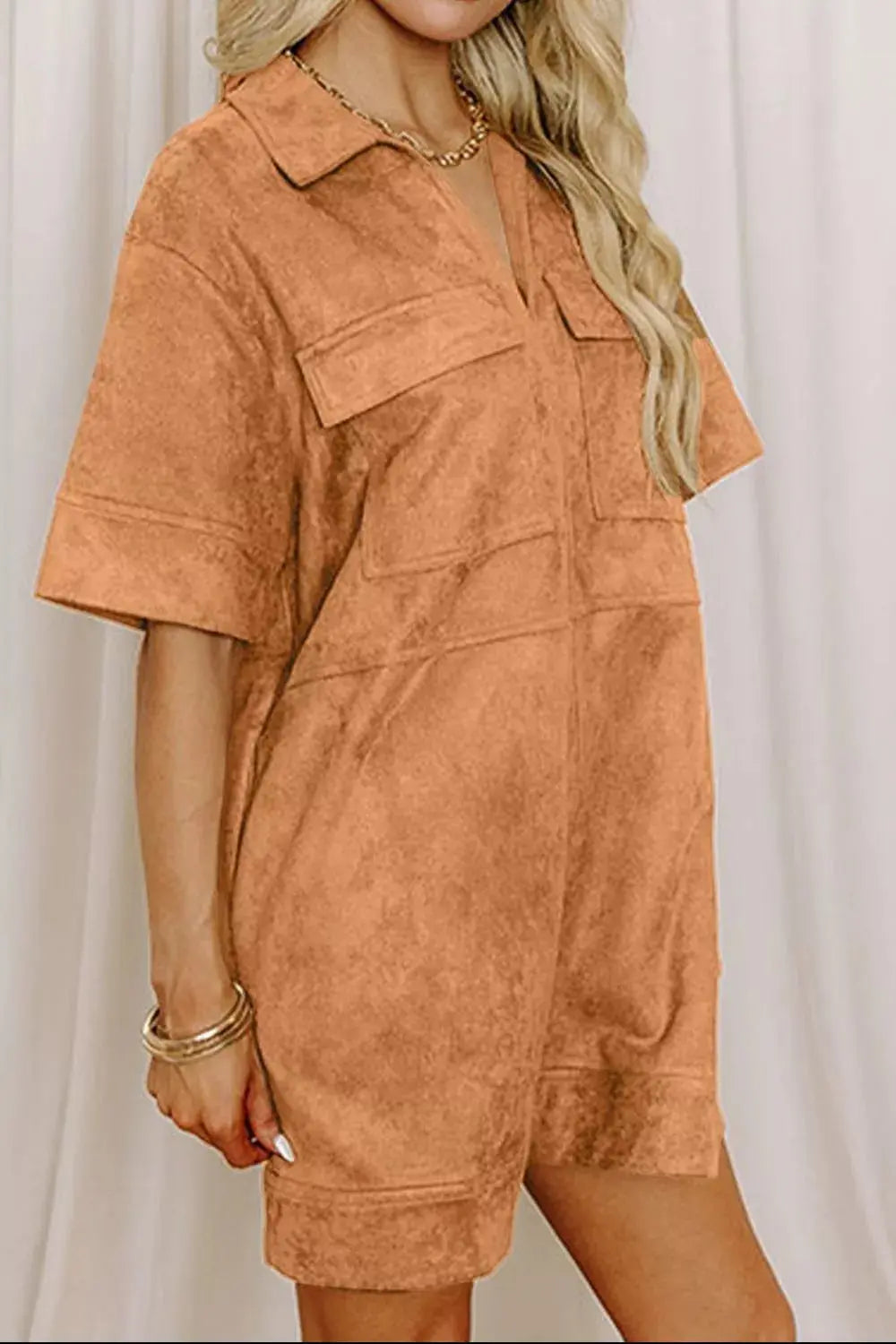 Johnny Collar Half Sleeve Dress Simply Love