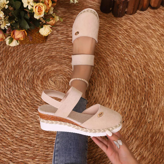 Espadrille Wedge Sandals with Ankle Strap Simply Love