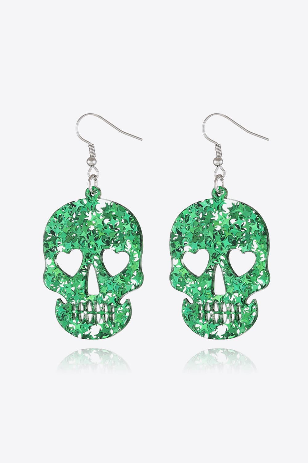 Spooky Chic Acrylic Skull Dangle Earrings