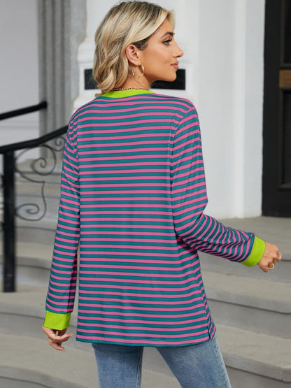 Chic striped long sleeve tee