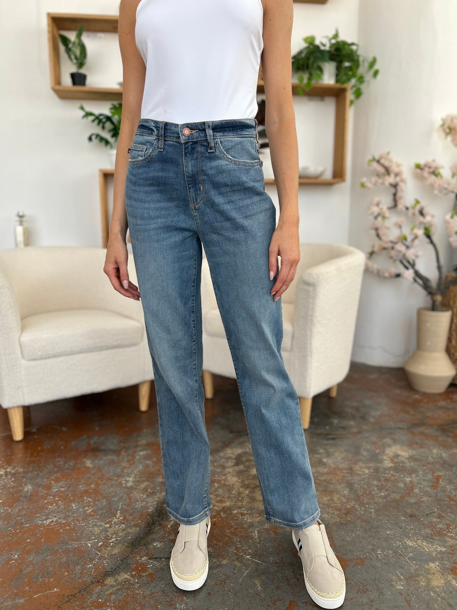 Judy Blue Full Size High Waist Straight Jeans Coco’s Tee Boutique