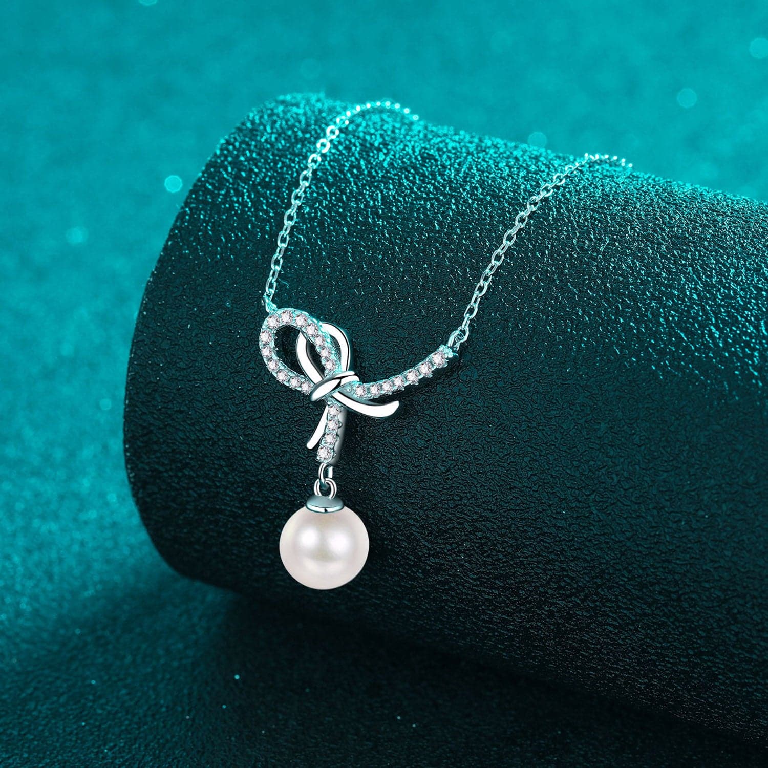 Natural Pearl Pendant Moissanite 925 Sterling Silver Necklace.