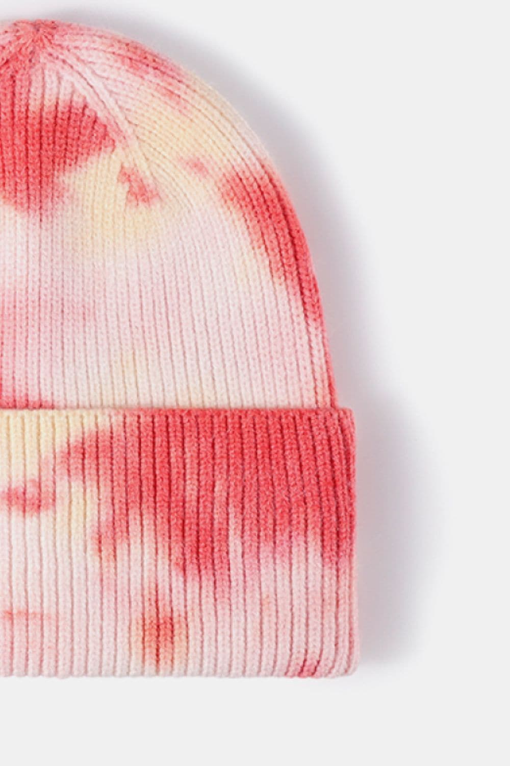 Tie-Dye Cuffed Rib-Knit Beanie Hat.