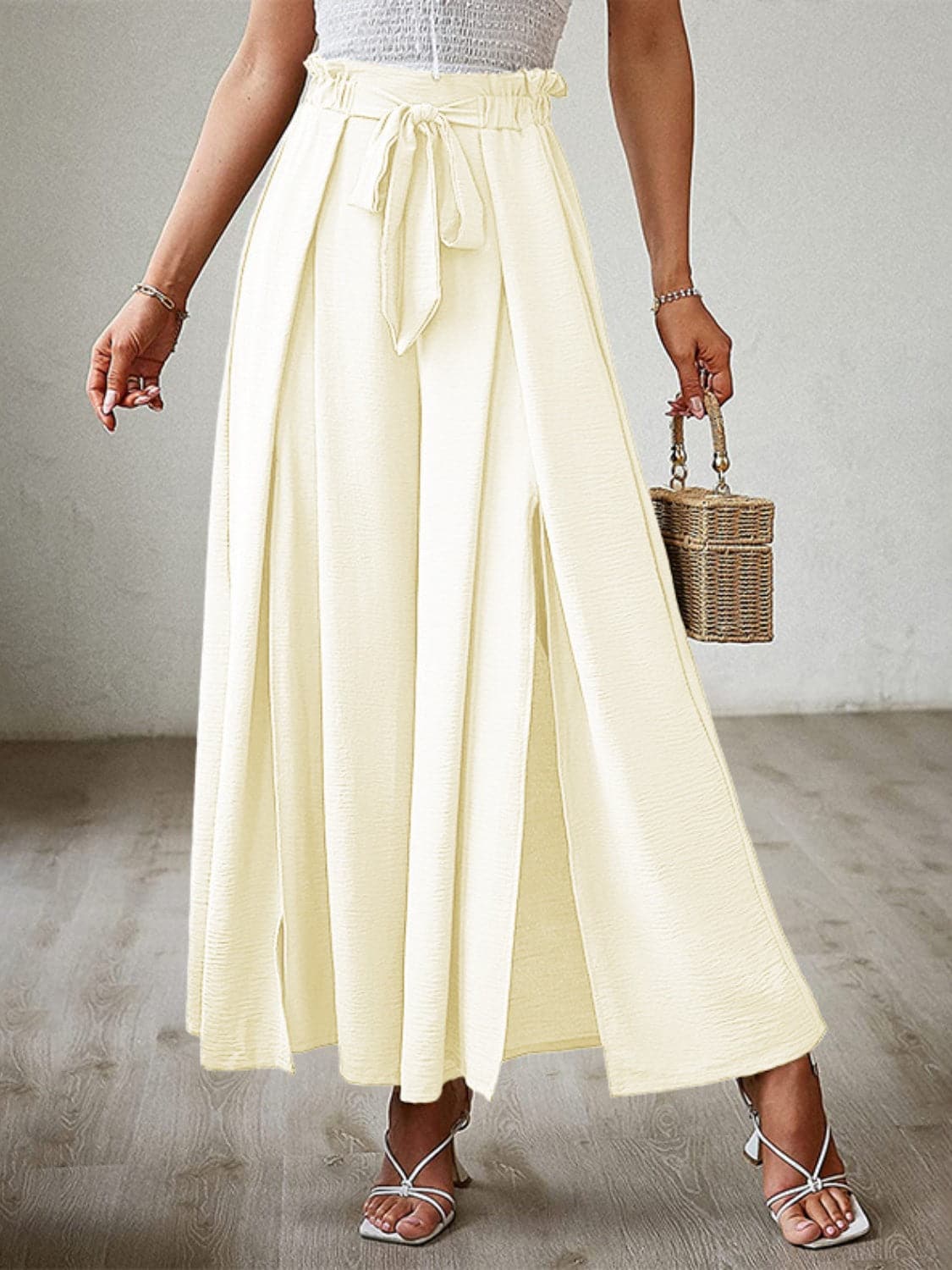 Chic tie-front wide-leg pants