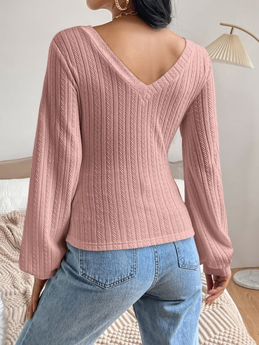 V-neck long sleeve t-shirt - comfy fit