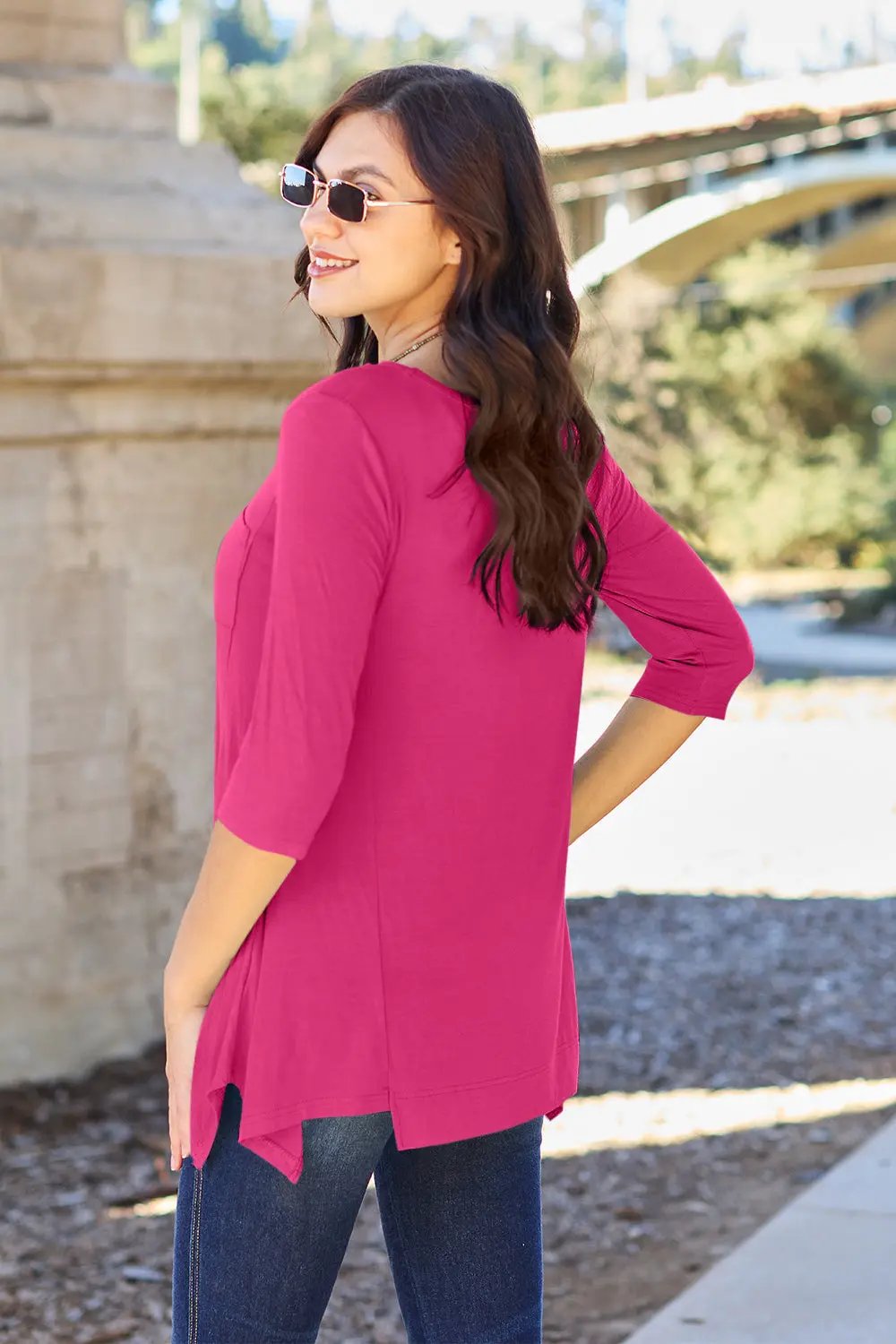 Basic Bae Full Size Round Neck Pocketed T-Shirt - Love Salve