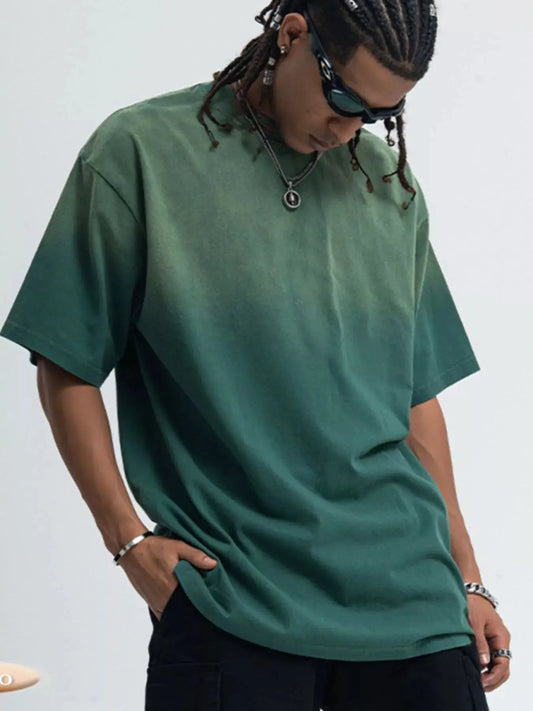 Men's Gradient Round Neck Oversized T-Shirt Simply Love