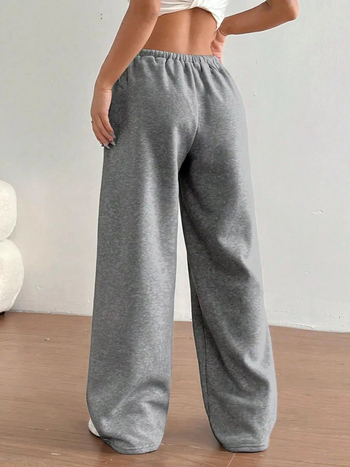 Casual Drawstring High Waist Wide Leg Sweatpants Simply Love