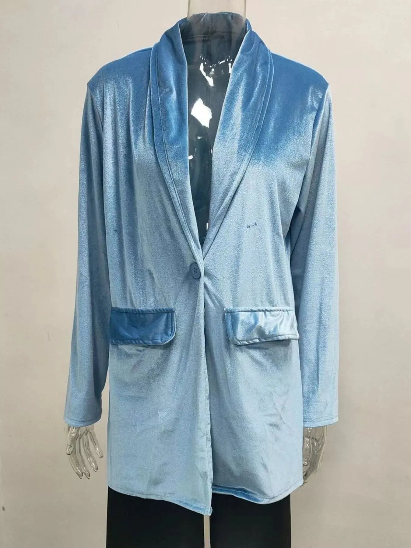 Velvet One Button Outerwear Simply Love