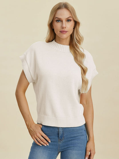 Double take mock neck sweater