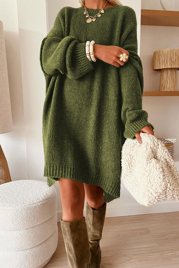 Four Leaf Clover Oversize Drop Shoulder Sweater Dress