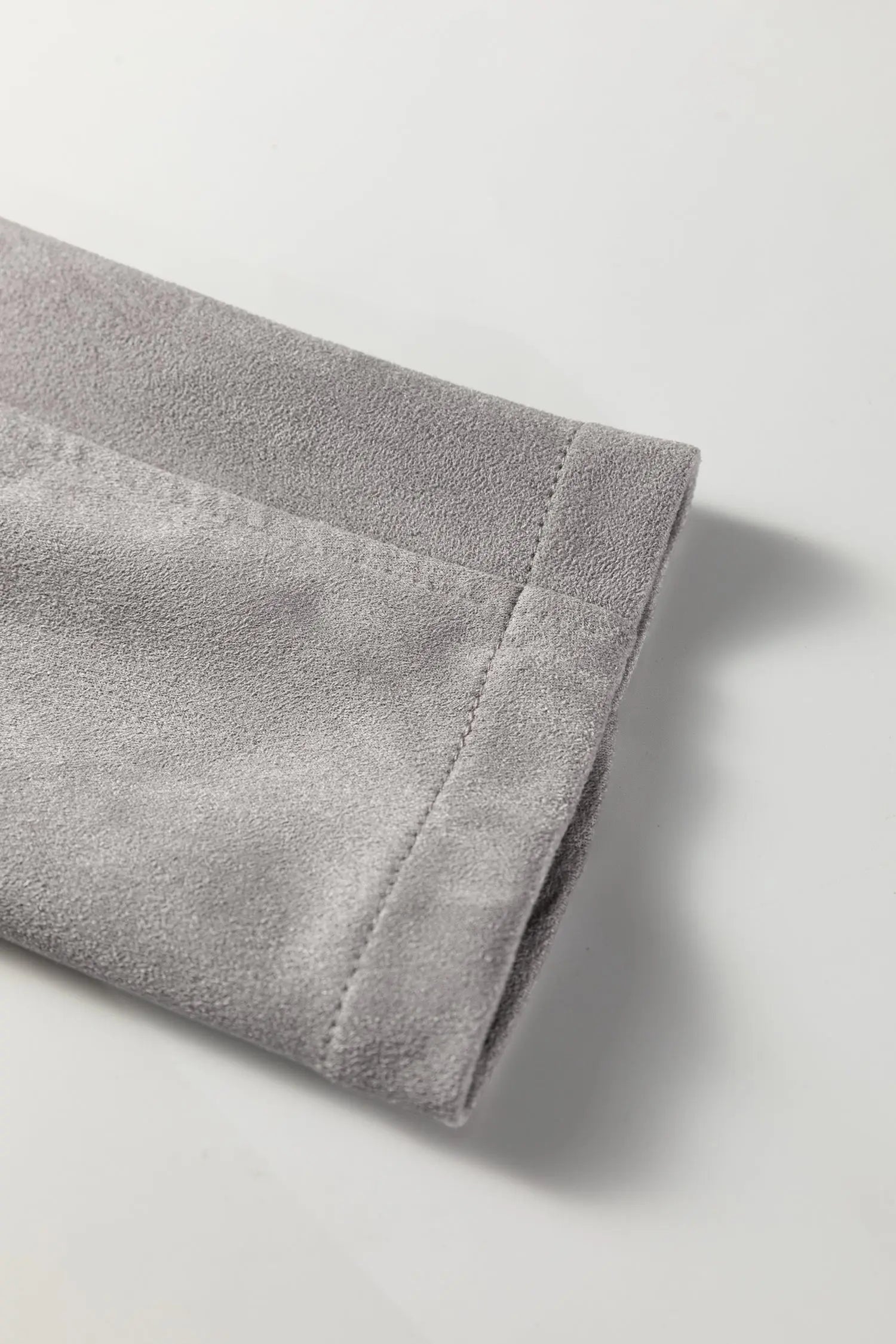 Gray Cropped Fringe Faux Suede Jacket For Women Lightweight Casual Dear-Lover Dropshipping