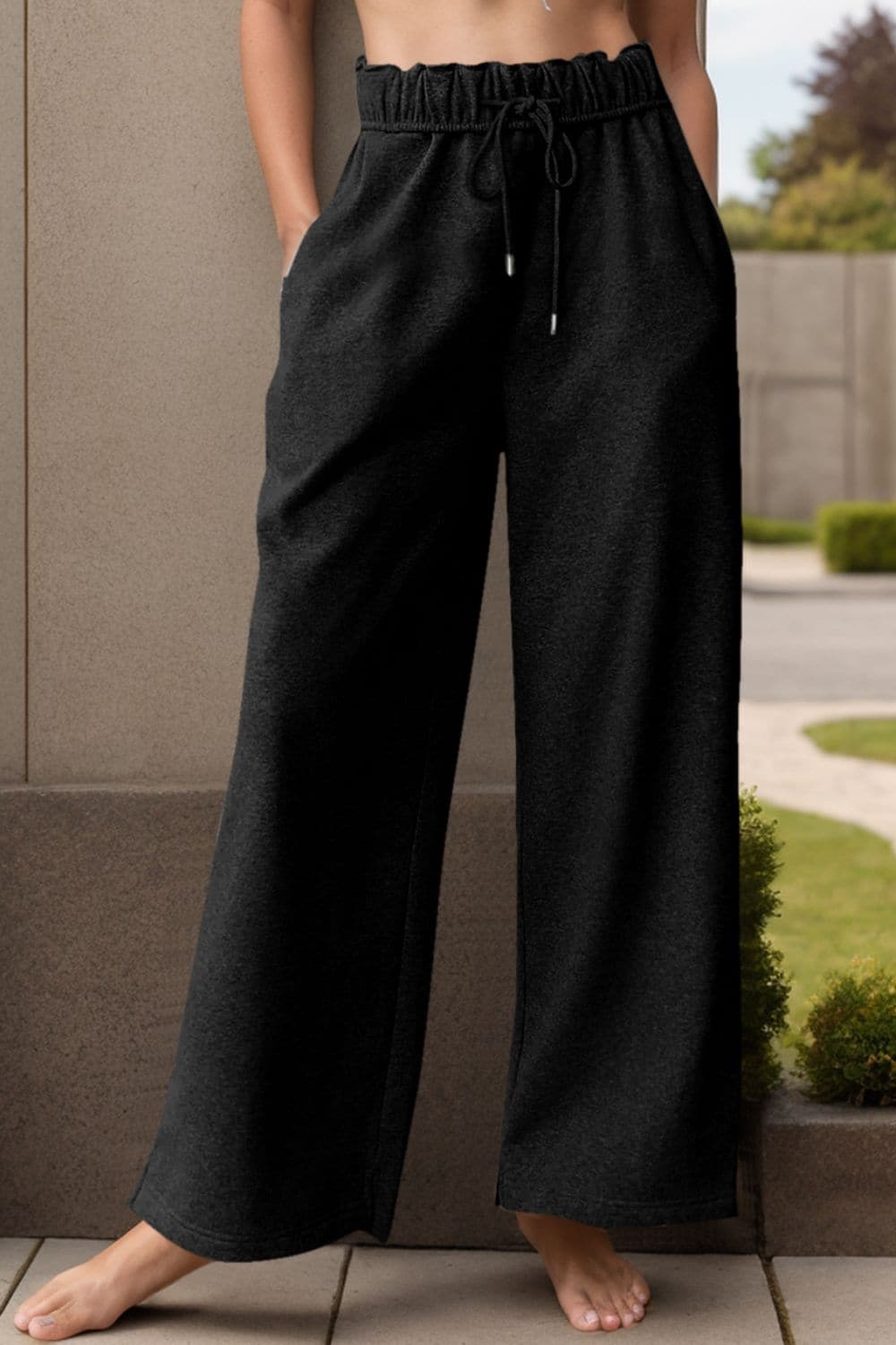 Drawstring Wide Leg Active Pants.