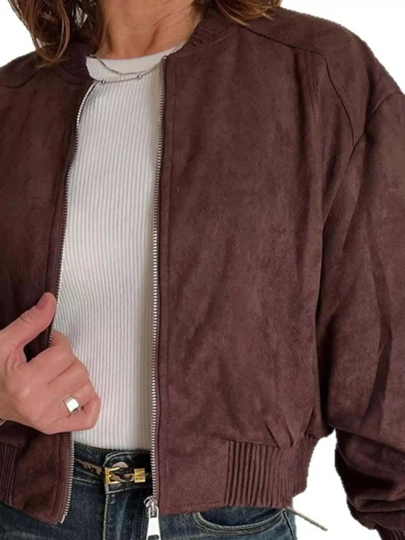 Zip Up Long Sleeve Jacket Simply Love
