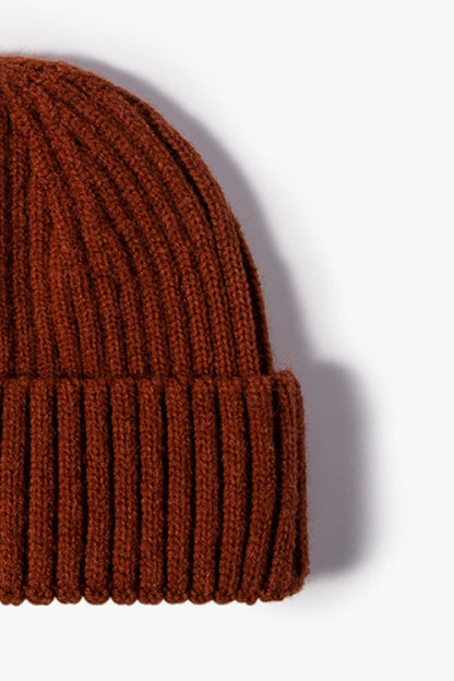 Rib-Knit Cuff Beanie.