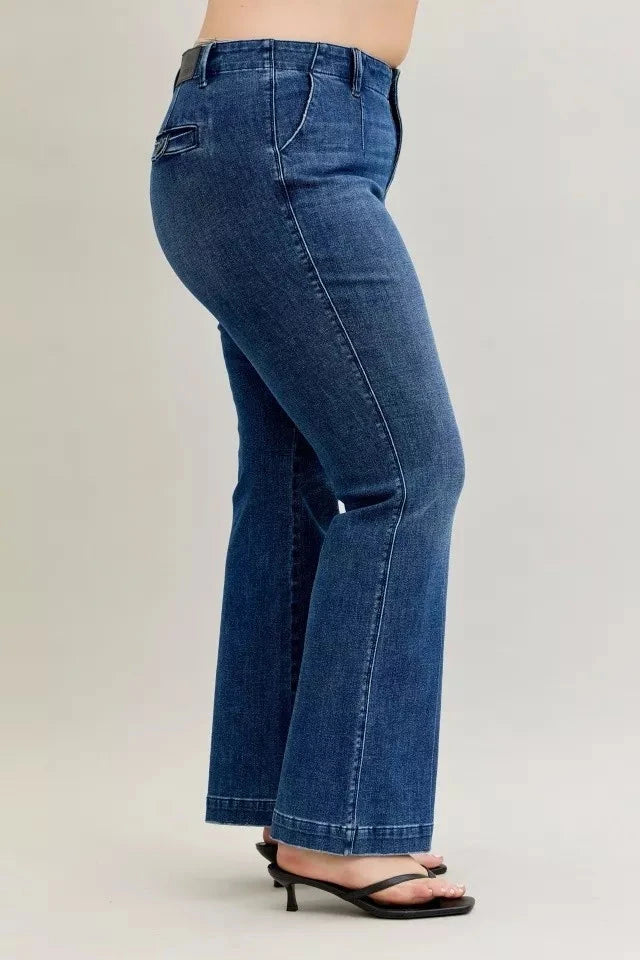 Judy Blue Full Size Mid Rise Bootcut Jeans with Welt Pockets Plus Size Coco’s Tee Boutique