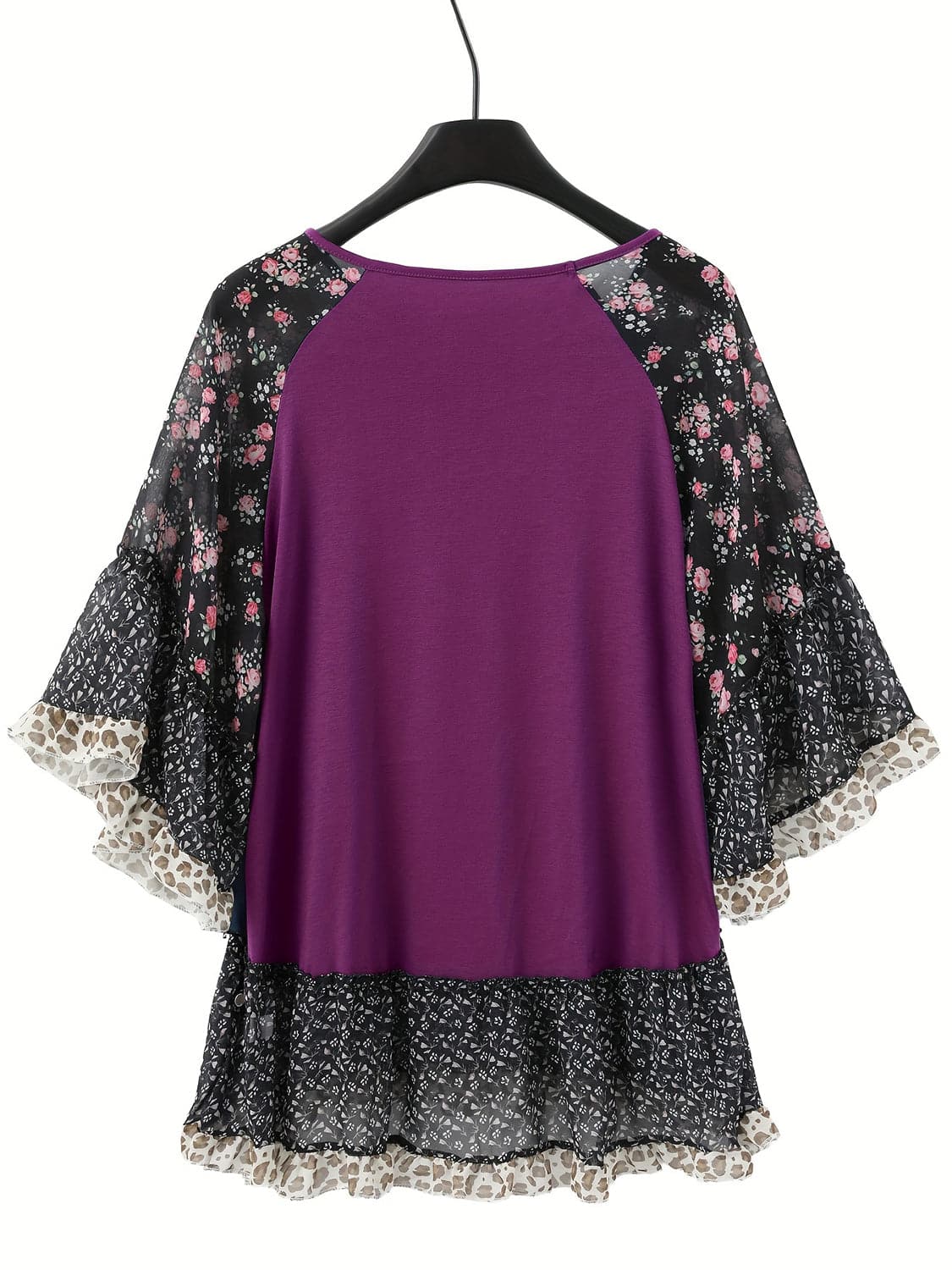 Frilled printed blouse - half sleeves