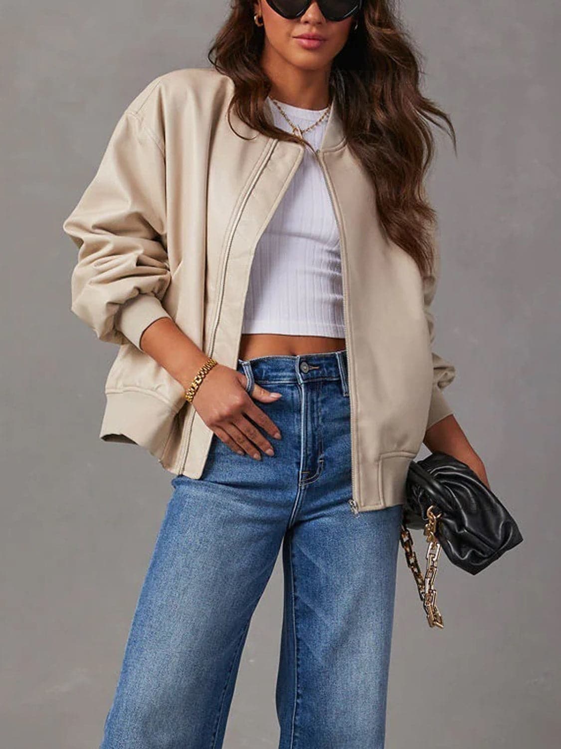 Trendy zip-up jacket with pockets