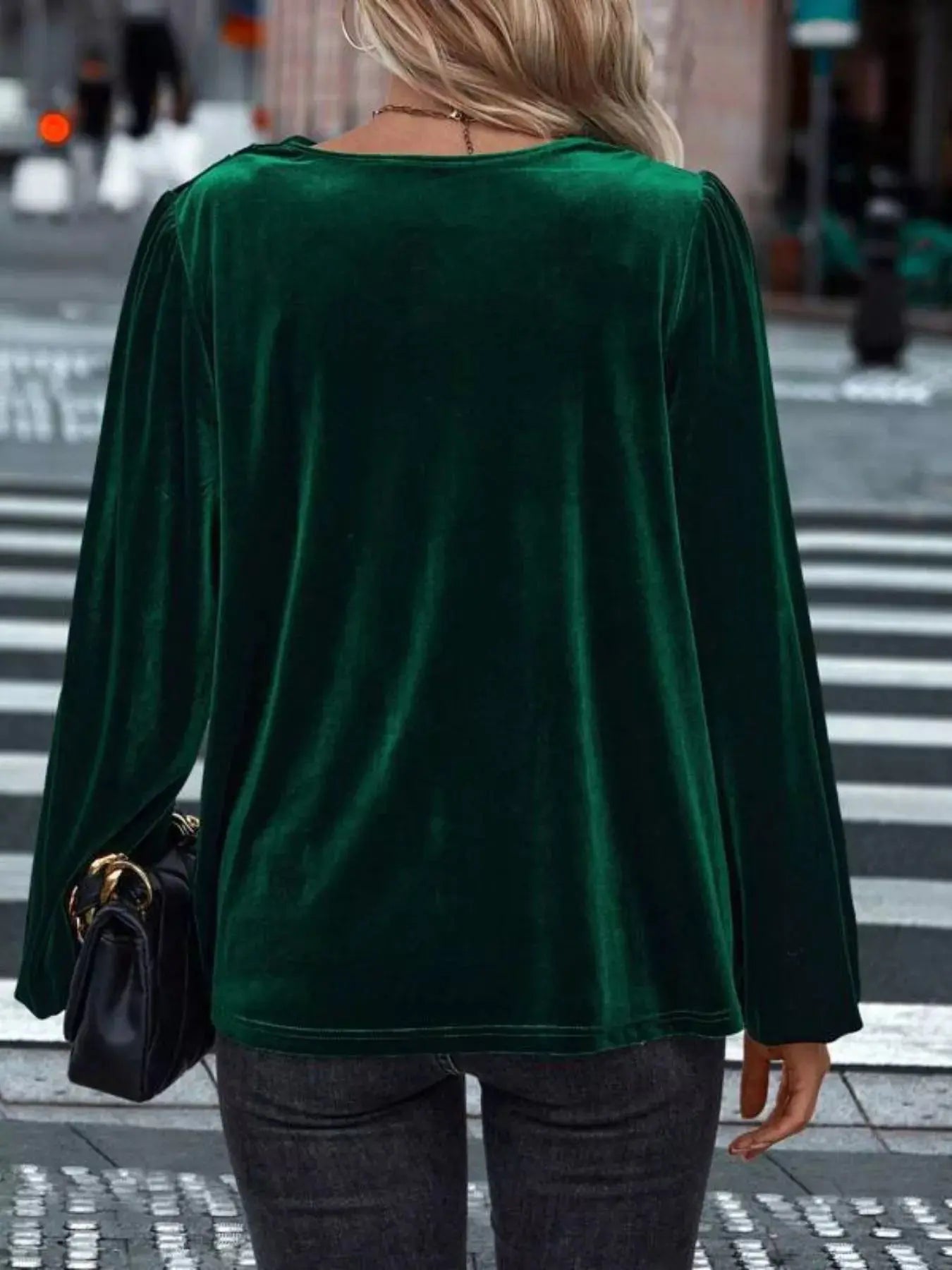 Full Size Velvet Cowl Neck Blouse Plus Size Simply Love