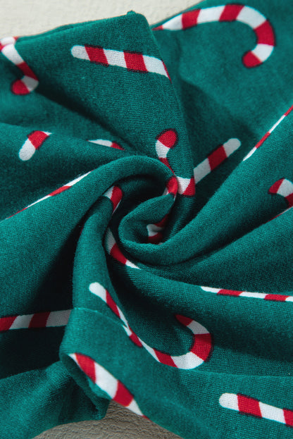 Festive green candy cane lounge set with stylish knot detail