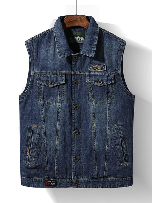 Men's Plus Size Button Up Denim Vest Simply Love