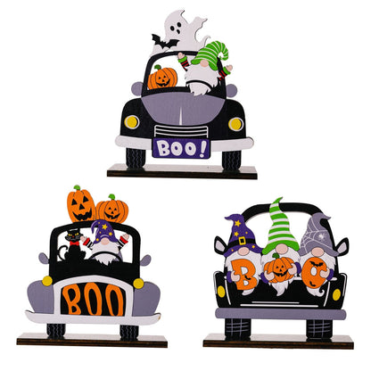 Halloween car-shaped ornaments set