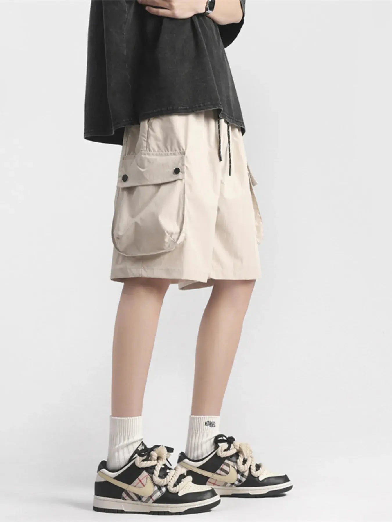 Men's Plus Size Casual Cargo Shorts with Drawstring Simply Love