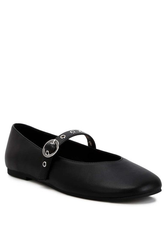 Callum metallic mary jane flats