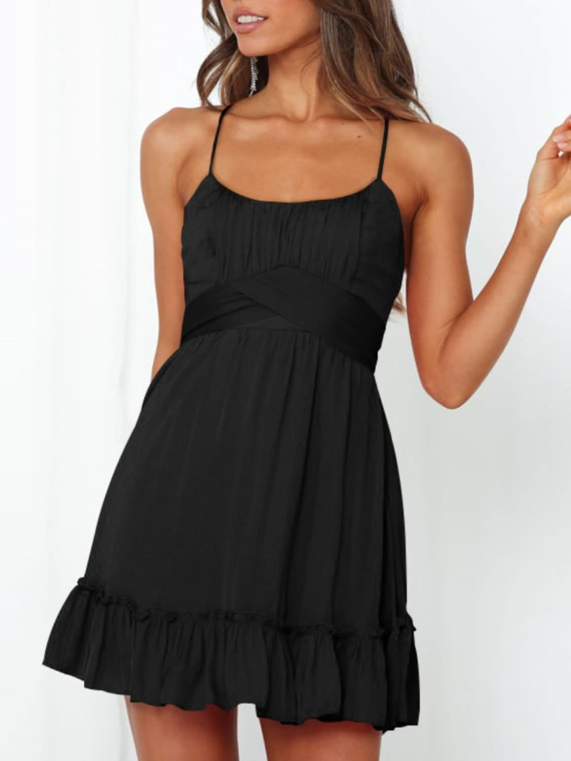 Tied crisscross cami dress