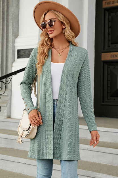 Open Front Long Sleeve Cardigan.