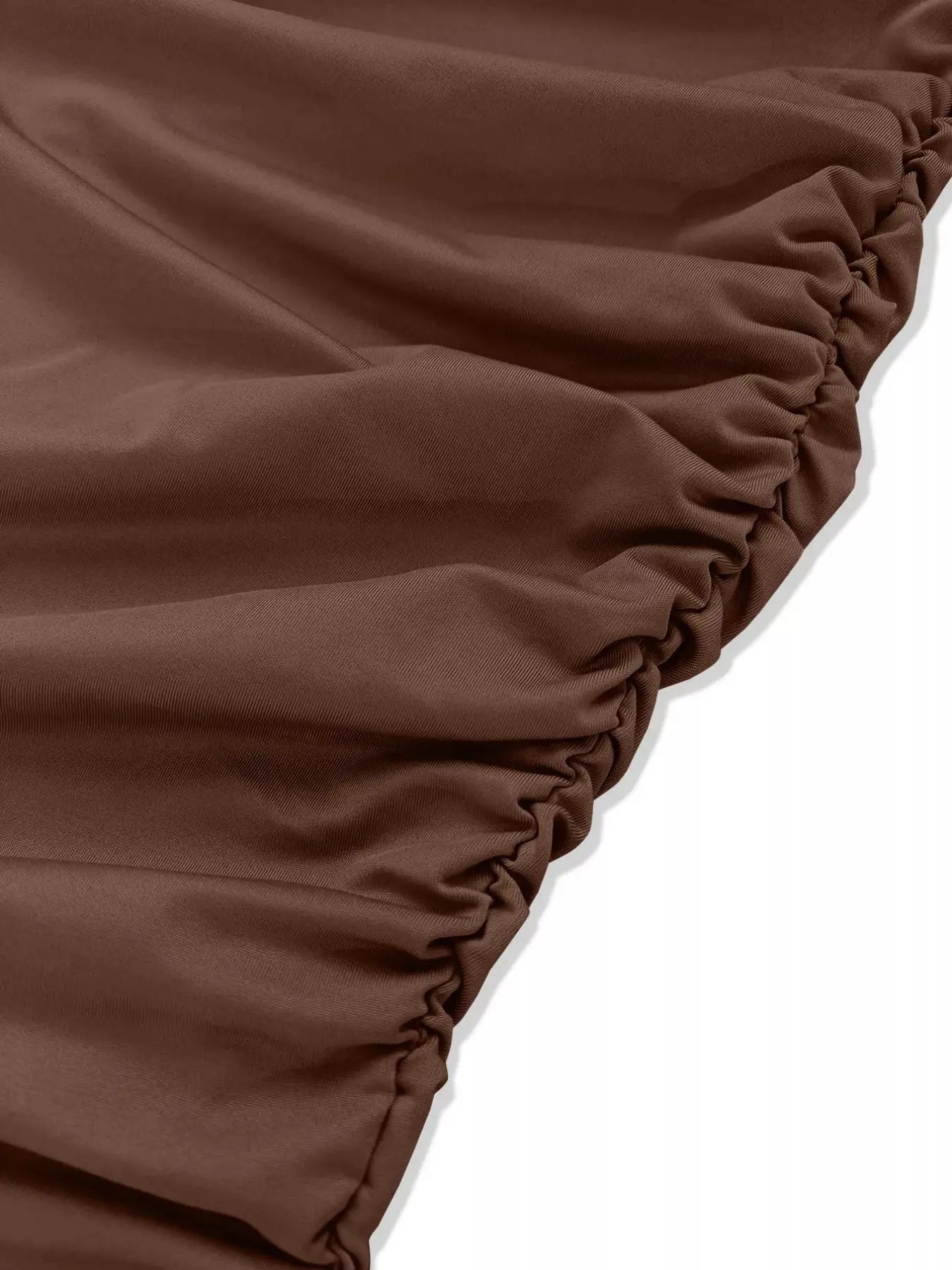 Draped V Neck Long Sleeve Bodycon Mini Dress Brown Simply Love