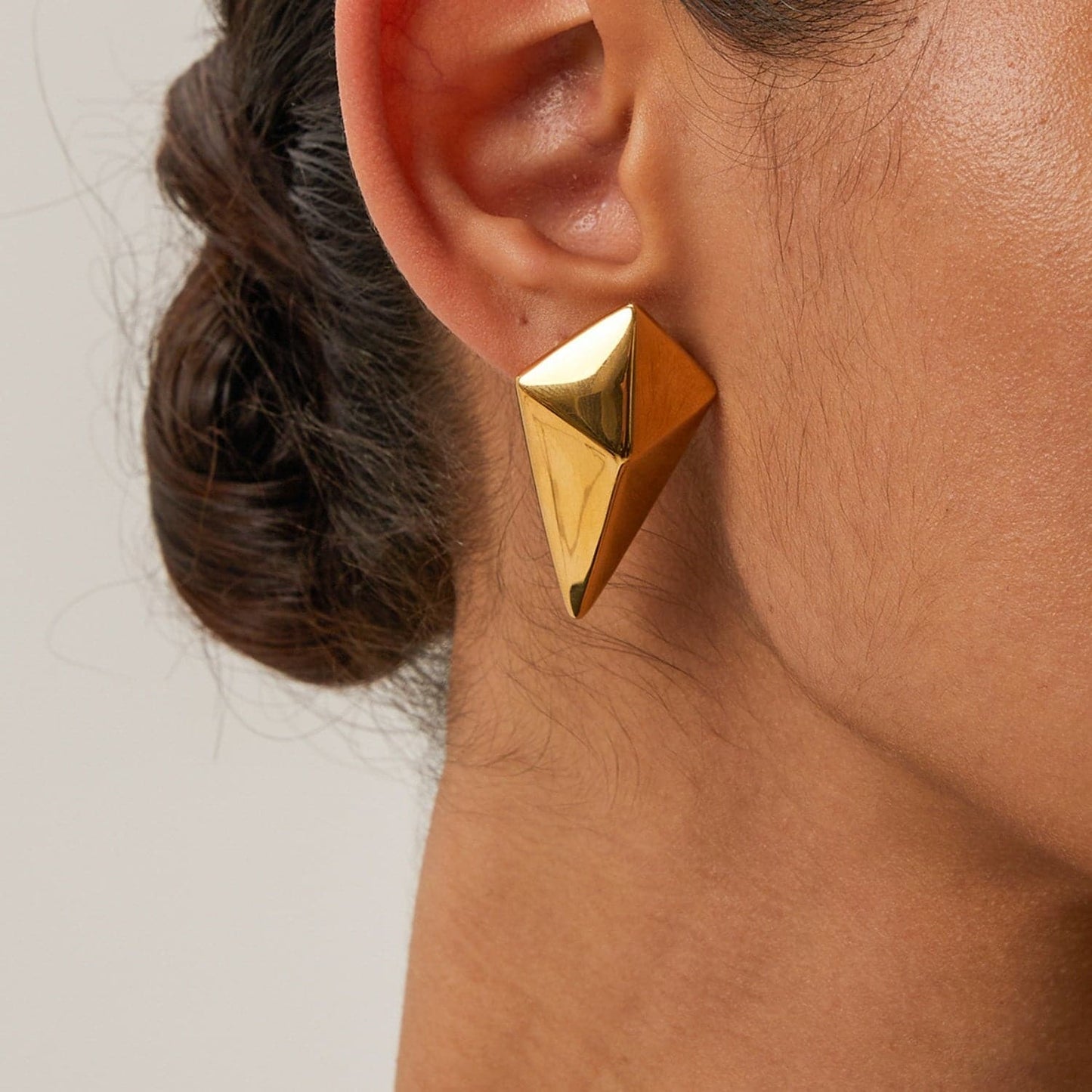 Stainless Steel 18K Gold-Plated Geometric Earrings.