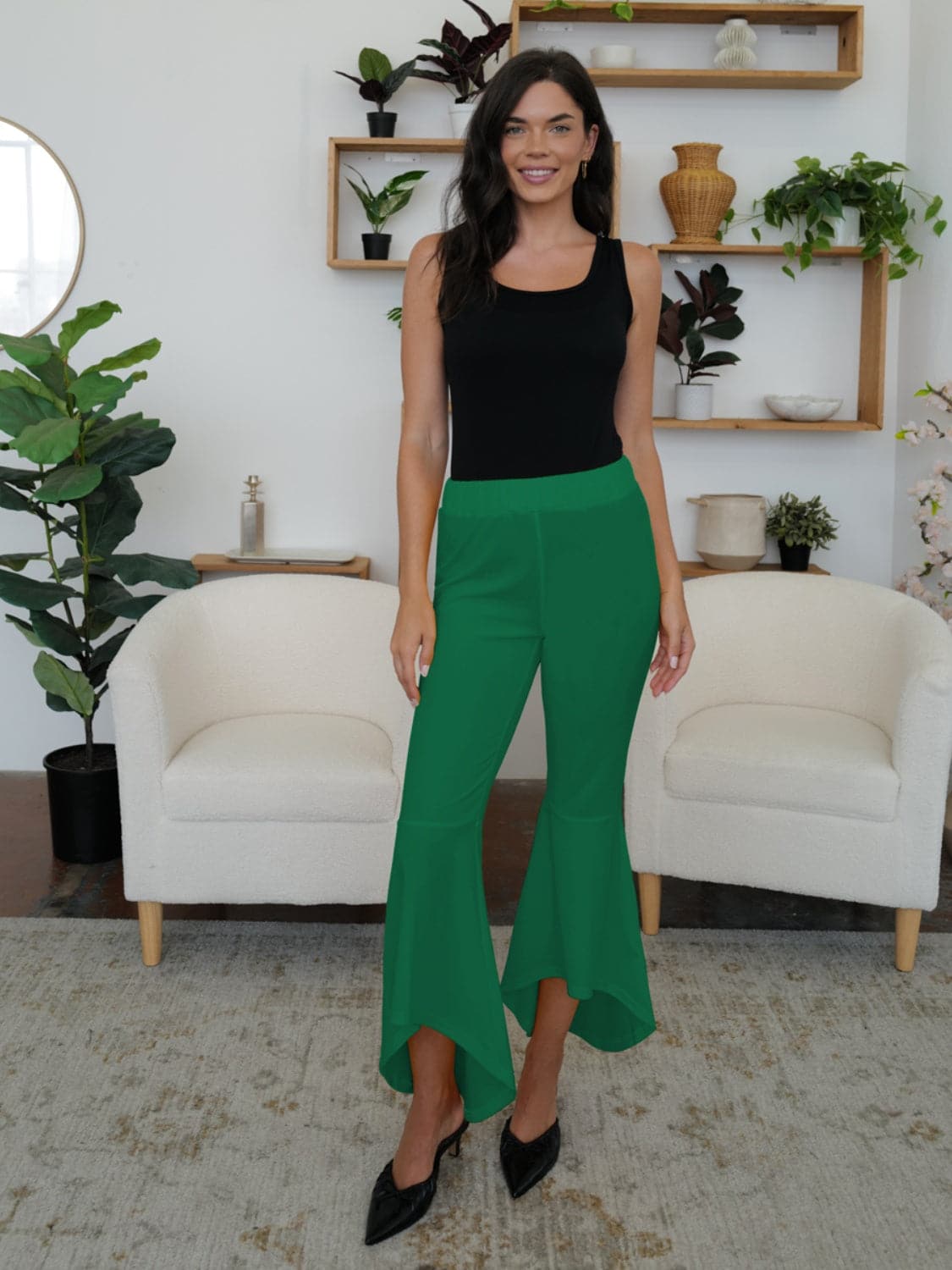 Chic high-low bootcut pants