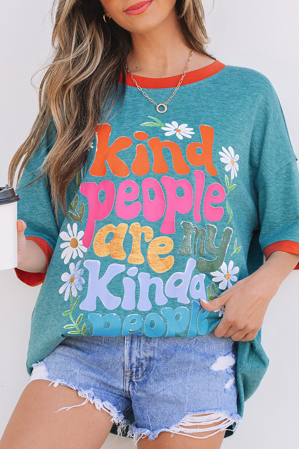 Dusk Blue Kind People are My Kind People Graphic Tee