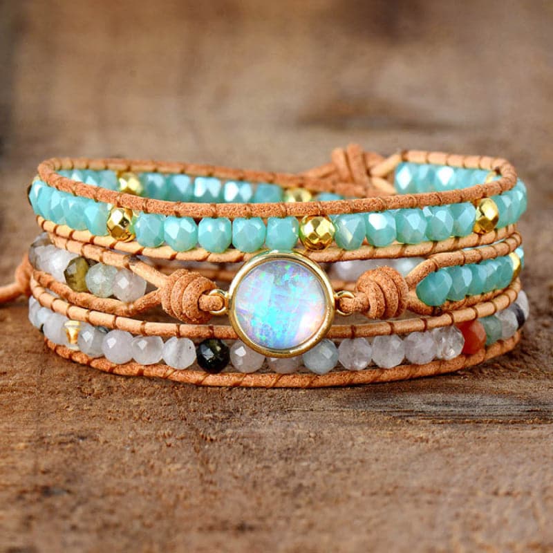 Opal Beaded Layered Bracelet.