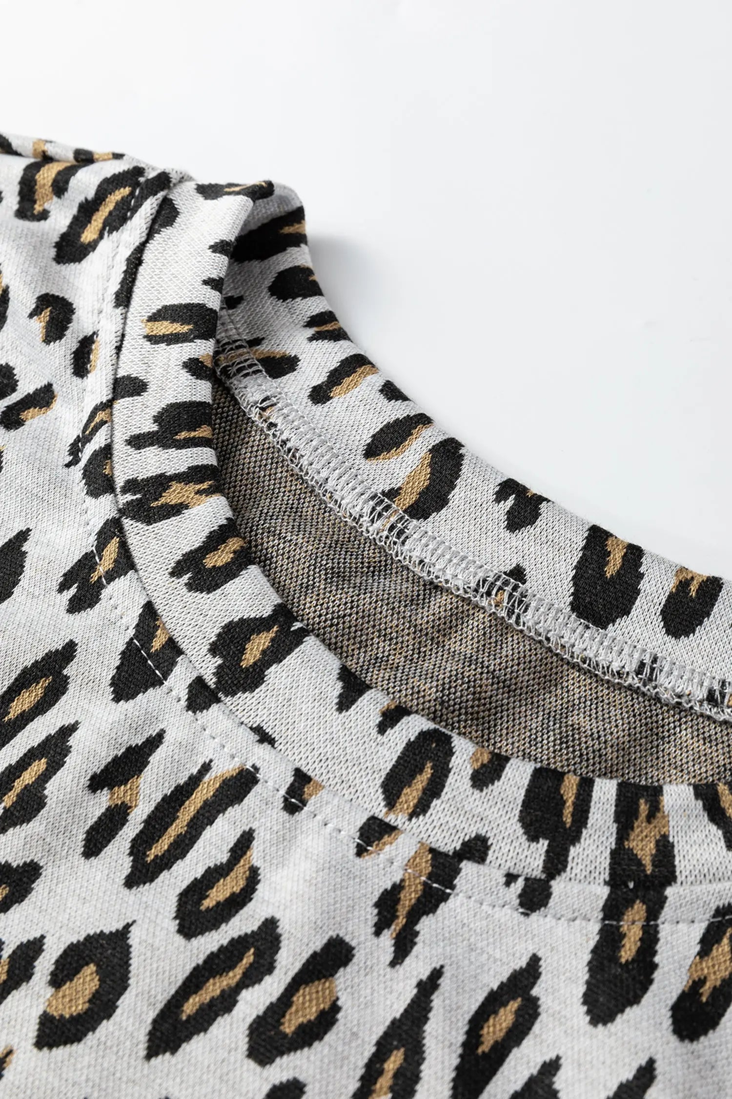 Beige Leopard Print 2pc Tee and Pants Set Casual Outfit Dear-Lover Dropshipping