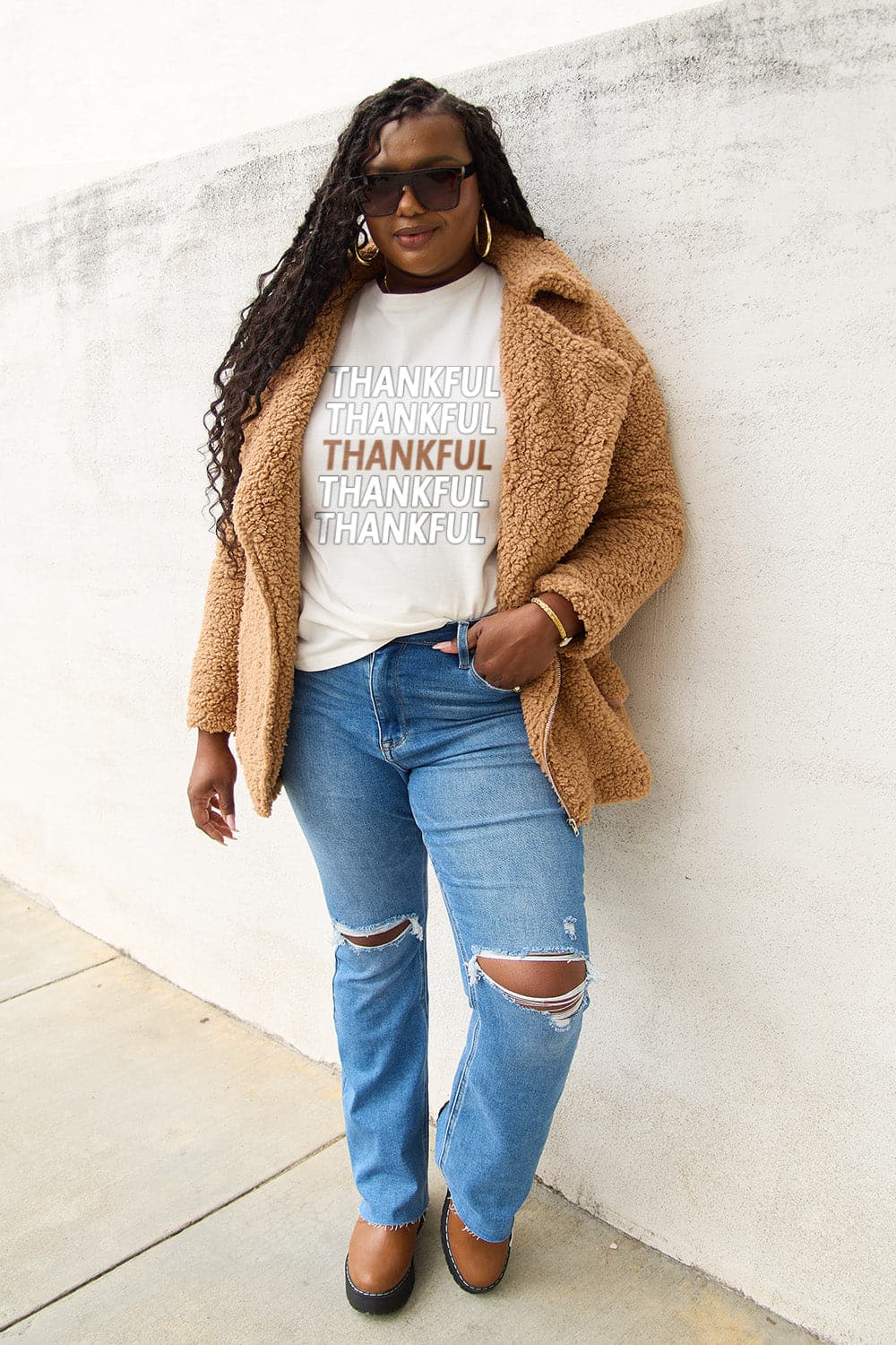 Simply Love Full Size THANKFUL Short Sleeve T-Shirt.