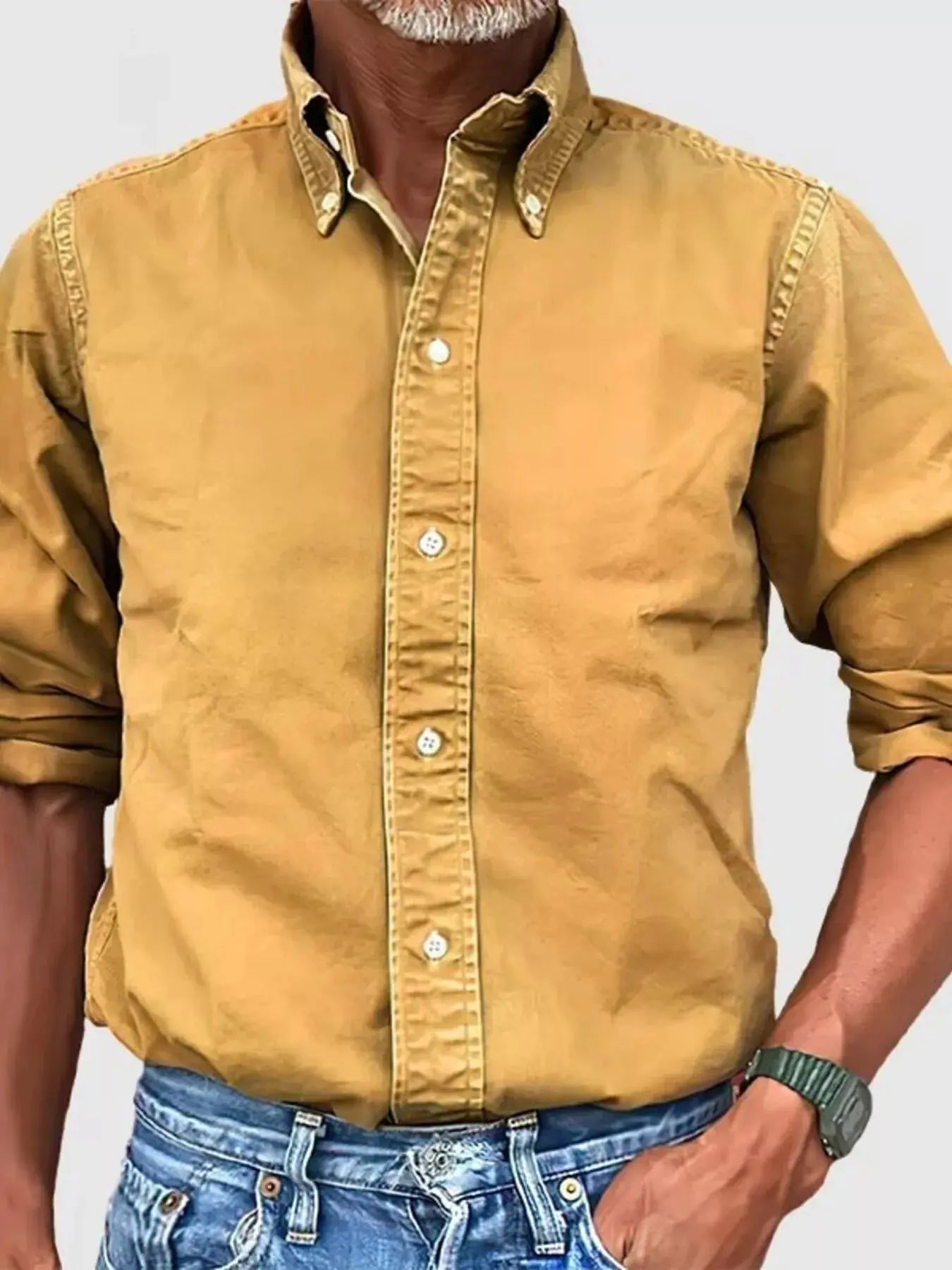 Men's Full Size Casual Button-Down Shirt Plus Size Simply Love