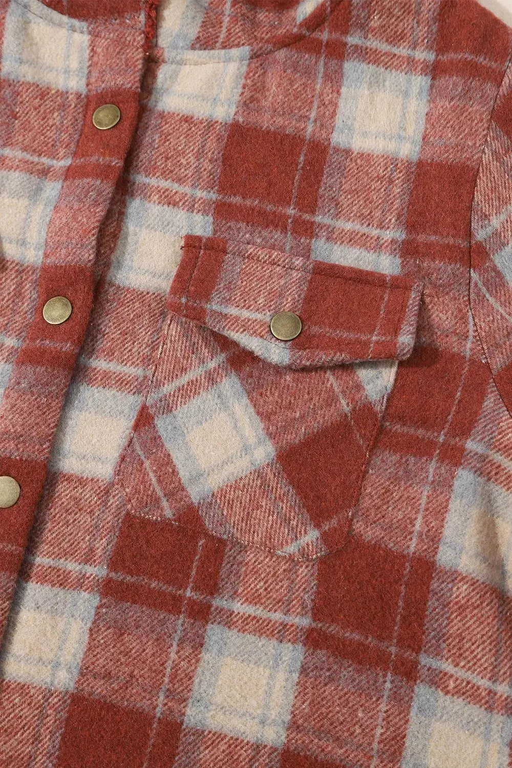 Fleece Lined Plaid Hooded Jacket Simply Love