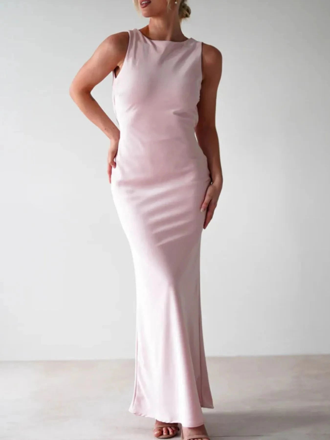 Satin Sleeveless Maxi Dress Coco’s Tee Boutique
