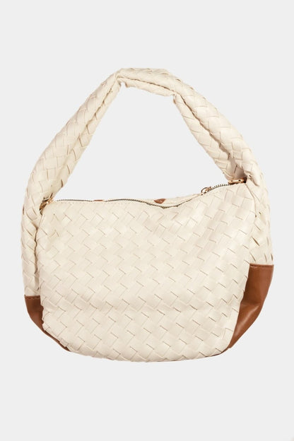 Fame Tassel Detail Weave Semi Circle Bag.