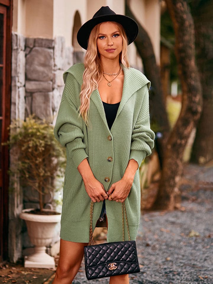 Dropped Shoulder Long Sleeve Cardigan.