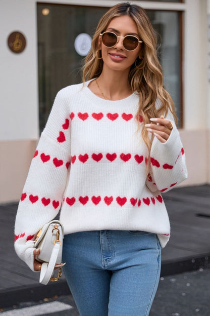 Heartwarming angel wings round neck long sleeve sweater