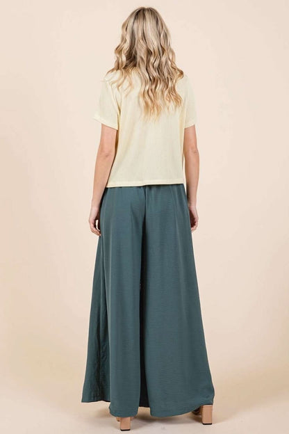 Chic Pleated Wide Leg Trousers