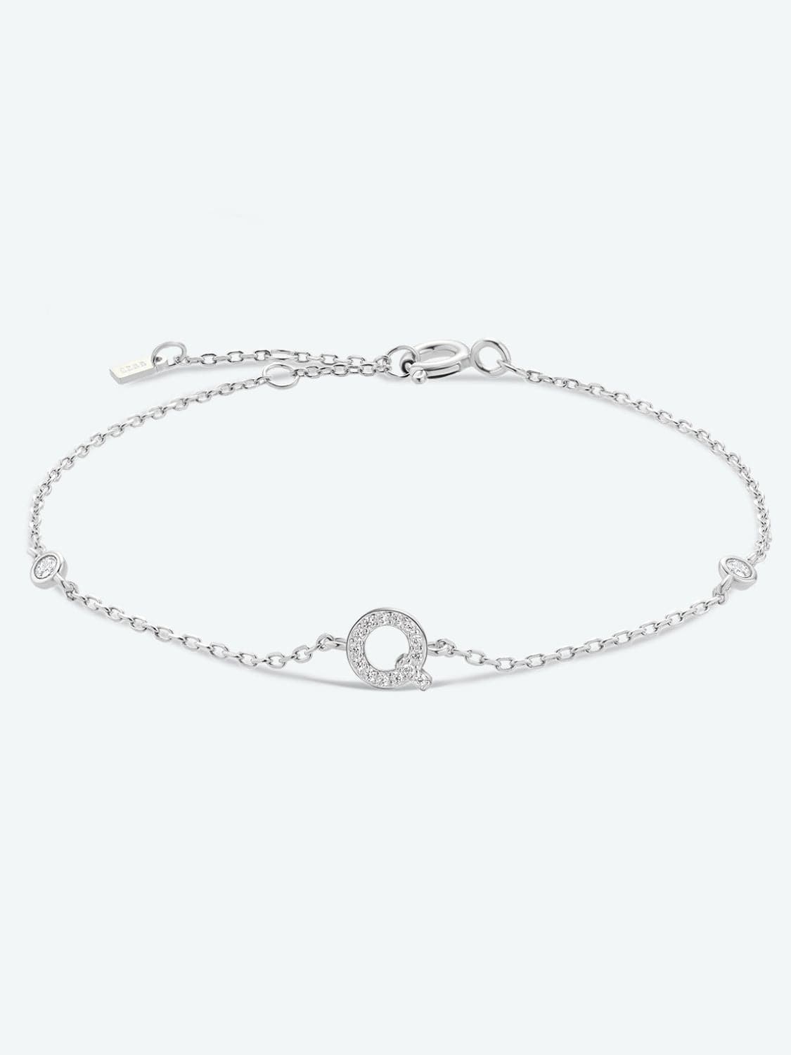 Q To U Zircon 925 Sterling Silver Bracelet.