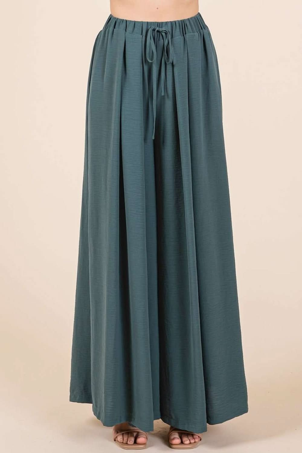 Chic Pleated Wide Leg Trousers